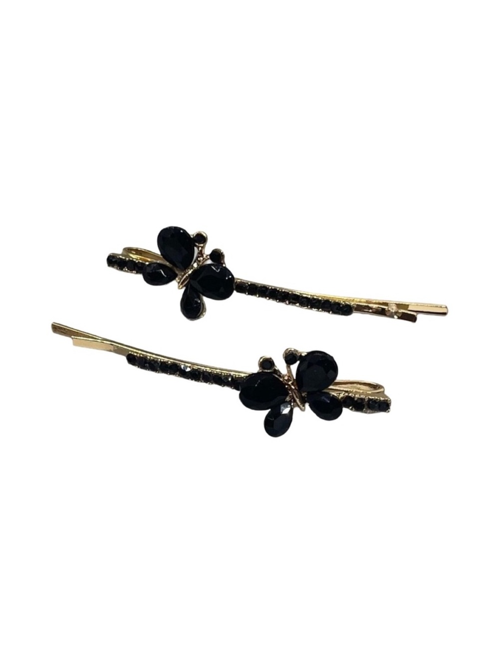 Gold Hair Pins with Black Butterfly Accents FINAL PRICE DROP